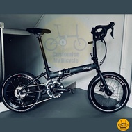 Fnhon Blast 20” • 20 Speeds Shimano Tiagra • Litepro Aero Wheelset • Schwalbe tyre • Drop Bar Roadie • Folding Foldable Foldie Fold Bicycle Bike • 406 tyres • All Black Matte • Crius Velocity Master Gust Tornado Dahon Tern Bifold • Customise My