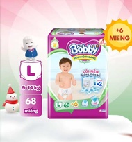 [Tặng 6 miếng Bên Trong ] Tã quần Bobby L 68 Miếng Cho Bé 9 Đến 14 Kg - Bỉm Trẻ Em Bobby Size L68 - 