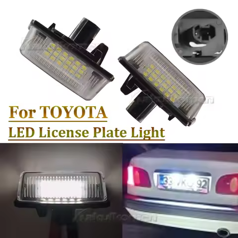 2Pcs CanBus LED License Plate Lights For Toyota Corolla E11 Crown S180 Starlet EP91 Vios Previa ACR5