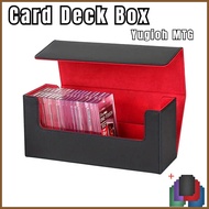 Card Storage Box, 35PT Card Deck Case Holds 1200+ Single Sleeved Cards, Strong Magnetic PU Leather C