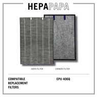 Europace EPU 406Q Compatible Carbon Coated HEPA Filter &amp; Formaldehyde Filter [Free Alcohol Swabs] [HEPAPAPA]