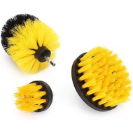 Drill Cleaning Brush Power Scrubber Scrub Bit Set 2 3.5 4 Inch Diameter Yellow Black Nylon Plastic f