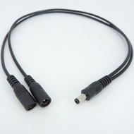 24awg 2 way DC 1 male to 2 female Power Splitter adapter supply Cable cord connector Plug extend for