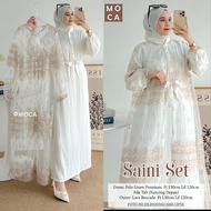 Saini Dress Outer Set Lebaran Viral 2025 Gamis Polos Kondangan Pesta Mewah Premium Oufit Korean