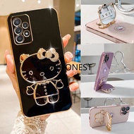 Casing Samsung Galaxy A32 Case Samsung A52 Cassing Samsung A13 Cover Samsung A23 Cases Samsung A31 Case Samsung A51 Case Samsung A71 Case Samsung A52S Case Cute Anime Cartoon Vanity Mirror Hello Kitty Holder Phone Case With Metal Sheet TK