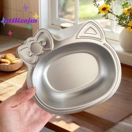 [utilizojmS] Children Cute Monkey Cat Bowl Stainless Steel Dinner Bowl Kid Salad Bowl Kindergarten F