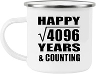 Designsify Gifts, Happy 64th Anniversary Square Root of 4096 Years & Counting, 12oz Camping Mug Stai