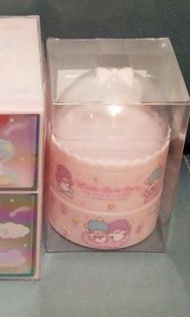 特价日版行貨 Sanrio little twin stars 雙子星双子星絕版粉紅色 3層3段首飾盒飾物盒雜物盒化粧盒