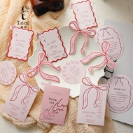 Temi Pink Girl Heart Bow Card Bouquet Gift Decoration Card Flower Packaging Greeting Card Elevator M