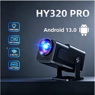 HY320 Pro Projektor Pintar Android13.0 4K Decode 1080P Native WiFi6 BT5.2 180°Rotate Auto Keystone P
