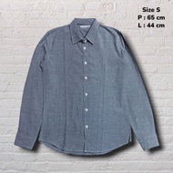 KEMEJA Size S Chambray Studio Depp Grey Long Shirt K82