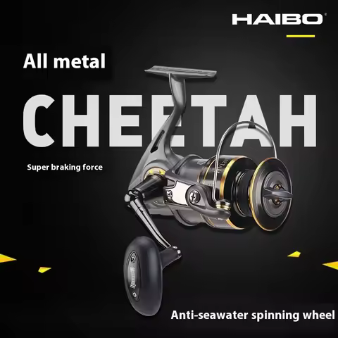 Haibo Cheetah Fishing Reels 4.9/5.2: 1 All-Metal 327g Luya Deep-Sea Boat Fishing Spinning Fishing Re