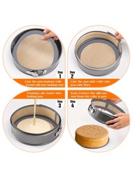 Silicone Baking Pan Liner For 9-Inch Spring Form Pan, Prevents Cake From Sticking To Bottom & Sides,