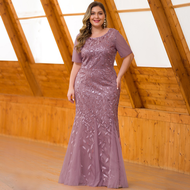 【Must Have】 Plus Size Formal Civil Wedding Dress for Wmen on Sale Long Mermaid Sequin Evening Dinner Gown for ninang Party Large Size Fashion Maxi Dresses