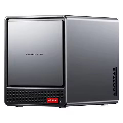 Aoostar Ryzen 7 5825U 4Bay Nas Mini Pc, No Ram No Ssd, Nas Desktop Computer 2*m.2 Nvme Slots, 2.5/3.