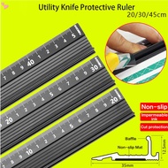 20/30/45cm Non-slip Zine Alloy Ruler L-Type Cutting Ruler Aluminum Alloy Metal Craft Safety Ruler Me