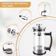 [ Store] ExclusiveCoffee Maker Pot Stainless Steel Glass Coffee Pot French Filter Pot Household Tea 