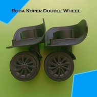 Double Wheel Suitcase Wheels Black 360 degree rotating 1 set of 4 pcs