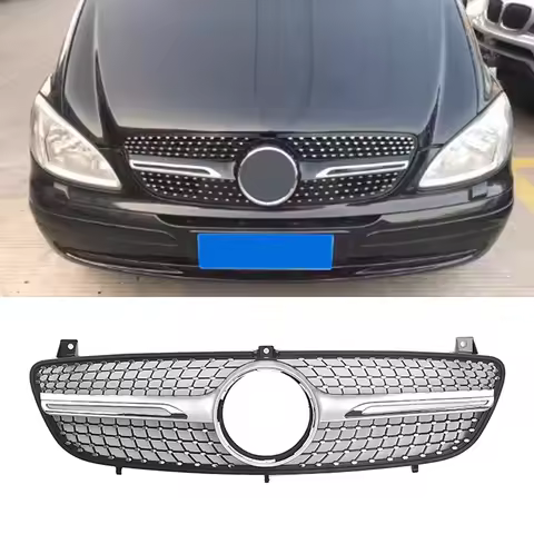 Front Grille For Mercedes-Benz W639 Viano/Vito 2006 2007 2008 2009 2010 Front Bumper Racing Diamond 