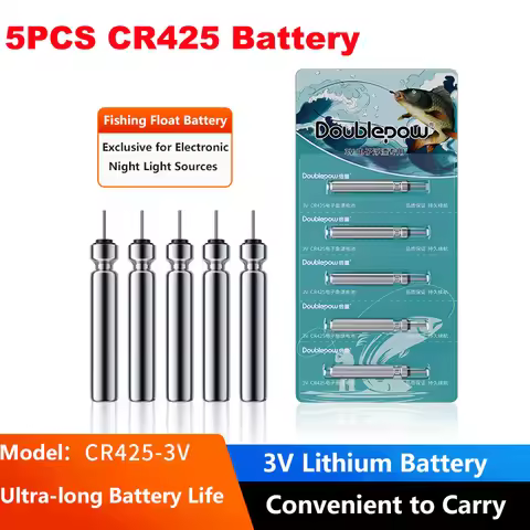 5PCS CR425 Luminous Battery Fishing Float Night Fishing Accessories Tackles Electronic Floats Batter