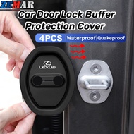 4Pcs Lexus Silicone Car Door Lock Protection Cover Door Lock Shock Absorber Silent Accessories for L