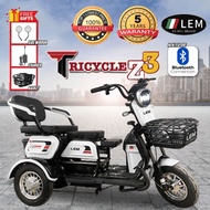 [SIAP PASANG] ★LEM★ TRICYCLE BASIKAL ELEKTRIK 3 RODA EBIKE 3 SEATER ELECTRIC SCOOTER Z3│Z7│Z18