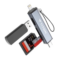 TITON HyperHub Card Reader USB Hub TF Memory Card SD Card Flashdisk OTG USB-A USB-C LIGHTNING iPhone