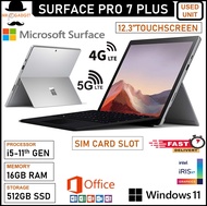 MICROSOFT SURFACE PRO 7PLUS /7 INTEL CORE i5-10th / 16GB RAM / 12.3" Touch Screen / 2in1 Laptop Orig