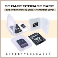 SD Card Storage Case TF/SD/2 in 1 TF + SD/TF to SD Card Adapter SD Card Plastic Box Memory Card Case