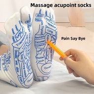 Acupoint Illustrated Socks Foot Massage Health Care Meridian Stick Relaxation Reflexology Socks Mass
