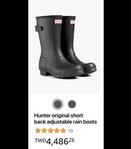 Hunter™ Original Back Adjustable Short boots US6雨鞋女靴