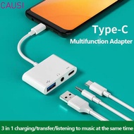 CAUSI Type-C to 3.5m Tablet Headphone 3 in 1 Data Transmission