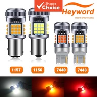 Heyword 12V IP67 2500LM Amber Yellow LED Chip T20 1156 1157 3156 7440 Canbus Brake Light