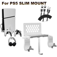 Wall Mount Kit Storage Holder Bracket For PS5 Slim Console Gamepad Headset Holder Space Saver For Playstation 5S/VR2 Accessories