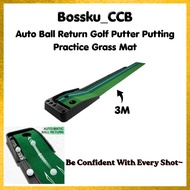 [BOSSKU] Auto Ball Return 3M 3 Meter Indoor Golf Putt Putter Putting Trainer Training Practice Grass