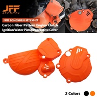 For Zongshen MT250 2T Carbon Fiber Engine Clutch Ignition Water Pump Protector Cover