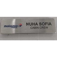 Name Tag ( MAS AIRLINES) nametAG MALAYSIA AIRLINES;NAMETAG MALAYSICABIN CREW NAME TAG stainless stee