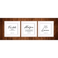 Christian wall Decoration, Faith, Hope, Love, Bible verse frame, Bible wall decor, Christian Poster