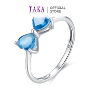 TAKA Jewellery Blue Topaz Gemstone Ring 9K Gold