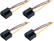 4Pcs H4 HB2 9003 Female Bulb Socket Power Plug Headlight Fog Light Adapter Electrical Connector 3 Wi