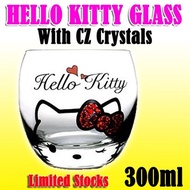 *Merry Christmas Gift Idea!* Hello Kitty 300ml Glass Cup W/ CZ Diamond Design