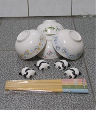 懷舊和風的趴趴熊日式餐具４件套組