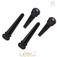 GILDAI ​6Pcs ​Guitar Bridge Pin, Abalone Shell​ ​Abalone Dot Inlay ​Ebony Bridge Pins, Durable ​Repl