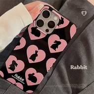 Pink Rabbit iPhone 13 14 15 Pro Max Phone Case Soft Casing Cool Blackpink Colour Cute Animal Phone C