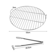 Gracekarin เหล็กสแตนเลสกลมตะแกรงทำอาหารด้ามเหมาะสำหรับ Weber 7432และ57ซม.