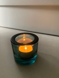 iittala marimekko Kivi 芬蘭製 深綠松石色 玻璃蠟燭台