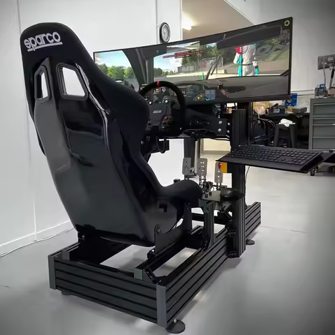 Aluminum Racing Simulator Cockpit Black Anodized Profile Extrusion Gaming Driving Sim Racing Rig Coc