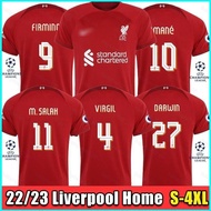 Jersey 2022/2023 Liverpool LFC Home Football Jersey Tshirt Salah Firmino Mane Virgil Darwin UEFA League Version Tee