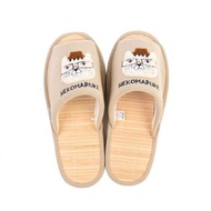 Kusuguru Japan室內拖鞋 日本竹編拖鞋 涼爽透氣 柔軟絨布 米黃色