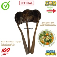 Traditional Coconut Shell Wood Irus | Gudeg Jogja Coconut Shell Ladle | Classic Coconut Shell